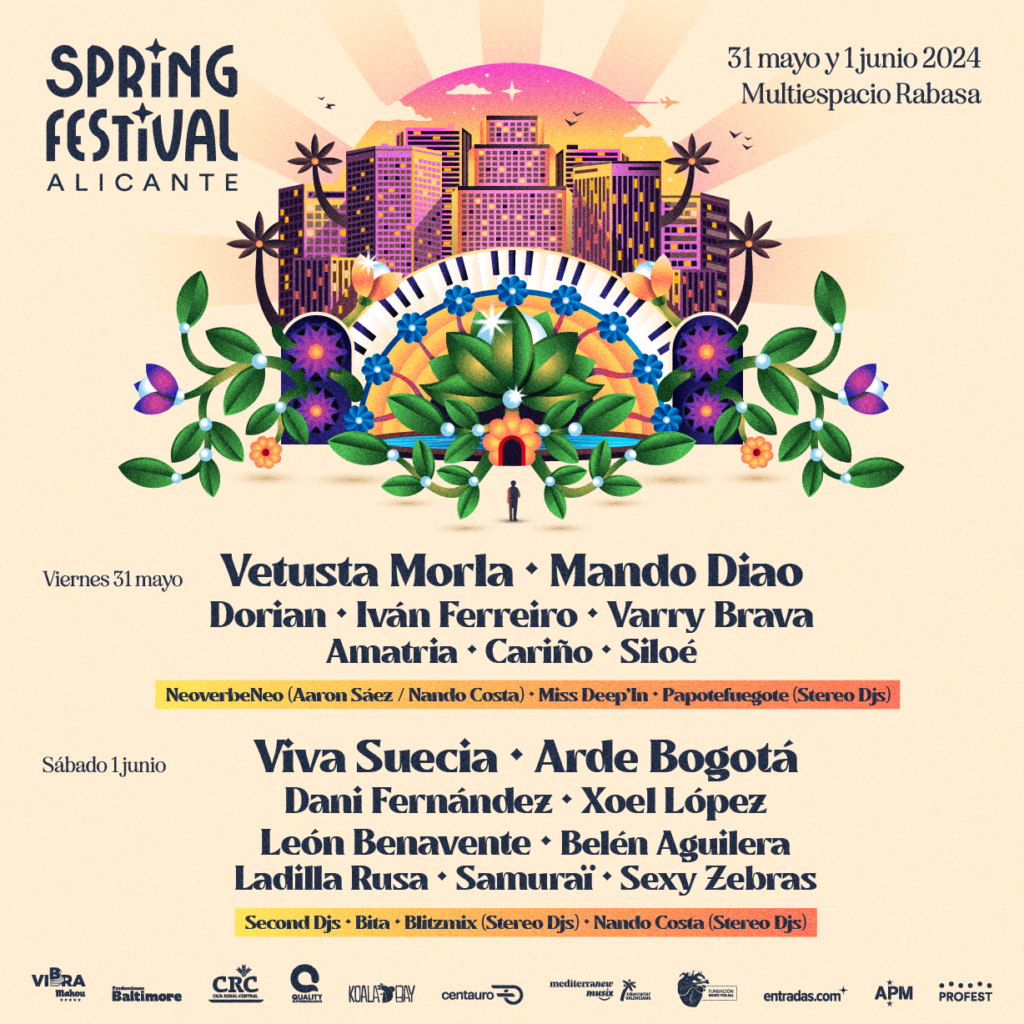 Cartel Spring Festival 2024 31 de mayo y 1 de junio 2024 Alicante